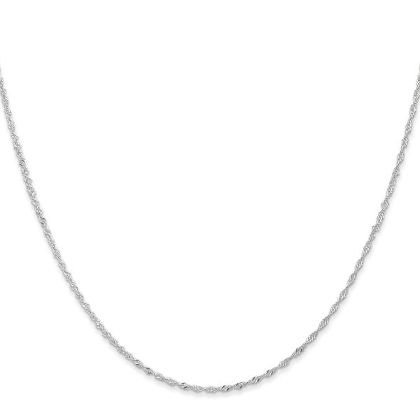 Leslie's 10K White Gold 1mm Singapore Chain - Image 2