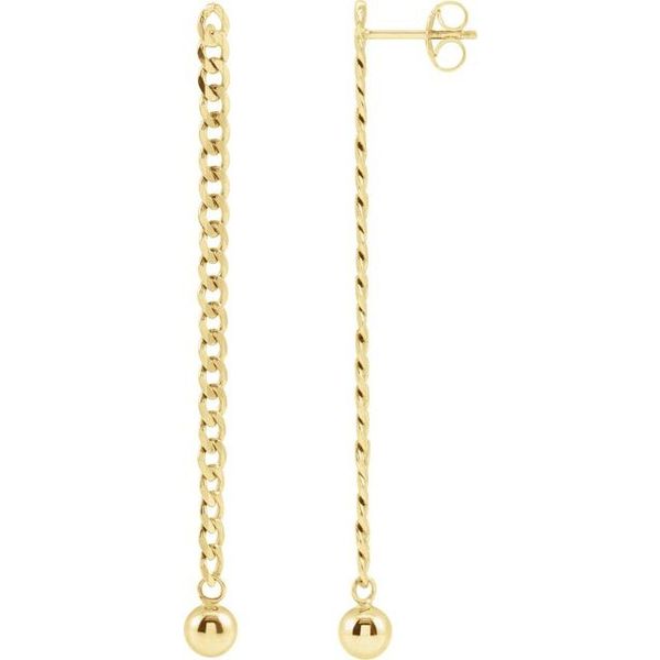 Curb Chain Bead Earrings