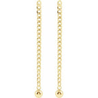 Curb Chain Bead Earrings - Image 2