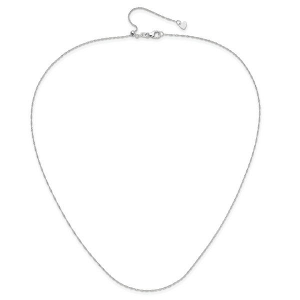 Leslie's 10K White Gold Adjustable 1mm Singapore Chain - Image 3