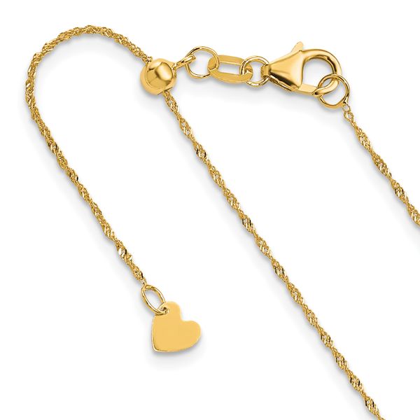 Leslie's 10K Adjustable 1mm Singapore Chain