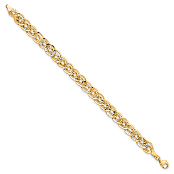 Leslie's 10K Yellow Gold Triple Fancy Link Bracelet - Image 2