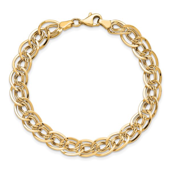Leslie's 10K Yellow Gold Triple Fancy Link Bracelet - Image 4