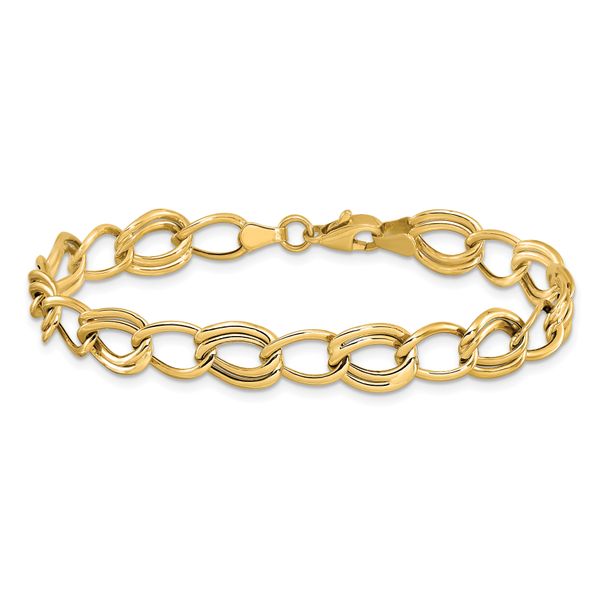 Leslie's 10K Yellow Gold Flat Curb Link Bracelet - Image 3