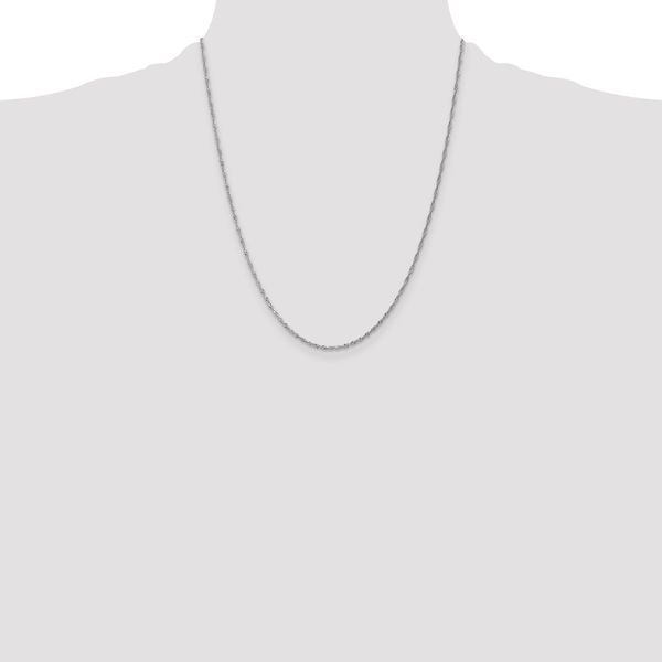 Leslie's 10k White Gold 1.3mm Singapore Chain - Image 4