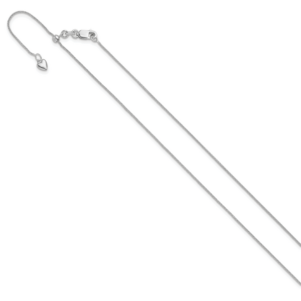 Leslie's 10K White Gold Adjustable .8mm Wheat Chain - Image 2