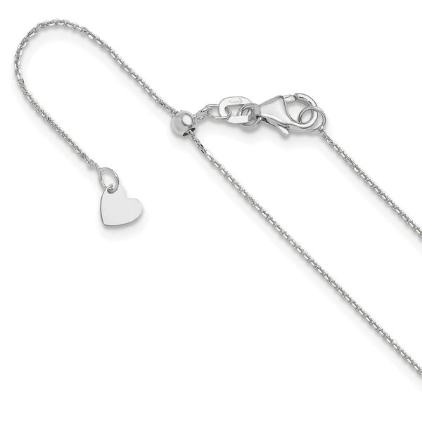 Leslie's 10K White Gold Adjustable 1mm D/C Cable Chain