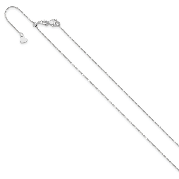 Leslie's 10K White Gold Adjustable 1mm D/C Cable Chain - Image 2