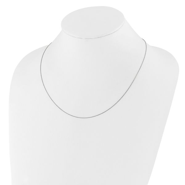 Leslie's 10K White Gold Adjustable 1mm D/C Cable Chain - Image 3