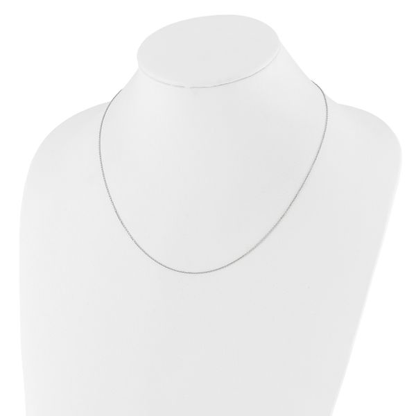 Leslie's 10K White Gold Adjustable 1.1mm D/C Cable Chain - Image 3