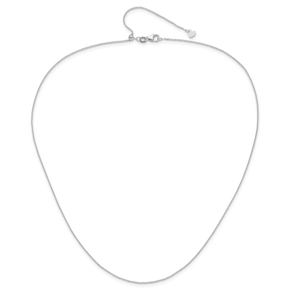 Leslie's 10K White Gold Adjustable 1.1mm D/C Cable Chain - Image 4