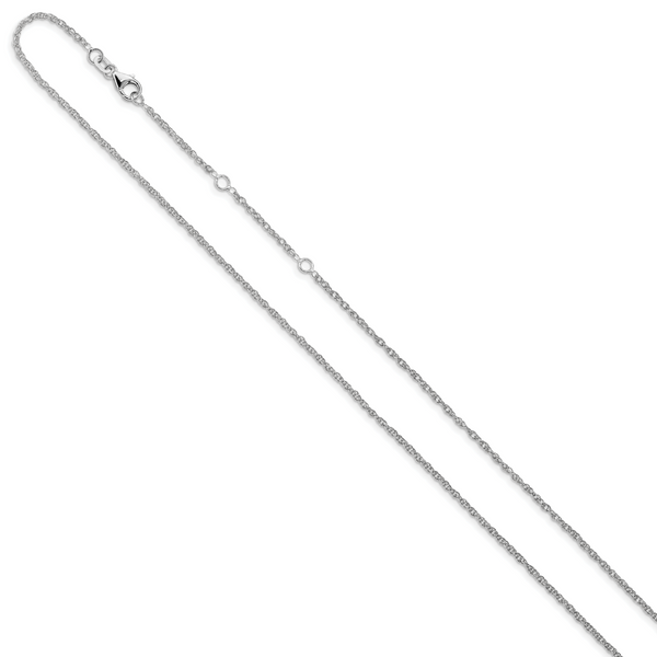 Leslie's 10k White Gold 1.5mm Loose Rope 1in+1in Adjustable Chain - Image 2