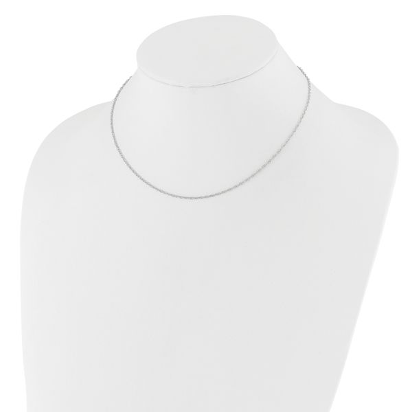 Leslie's 10k White Gold 1.5mm Loose Rope 1in+1in Adjustable Chain - Image 3