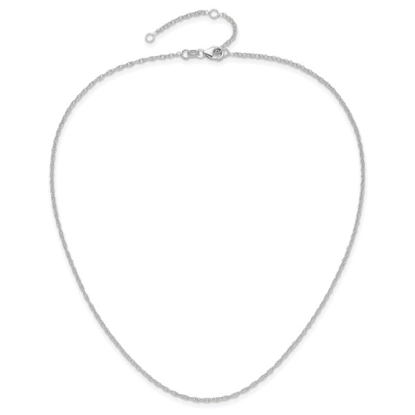 Leslie's 10k White Gold 1.5mm Loose Rope 1in+1in Adjustable Chain - Image 4