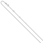 Leslie's 10k White Gold 1.2mm Flat Cable 1in+1in Adjustable Chain - Image 2
