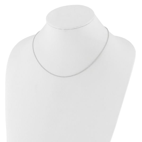 Leslie's 10k White Gold 1.2mm Flat Cable 1in+1in Adjustable Chain - Image 3