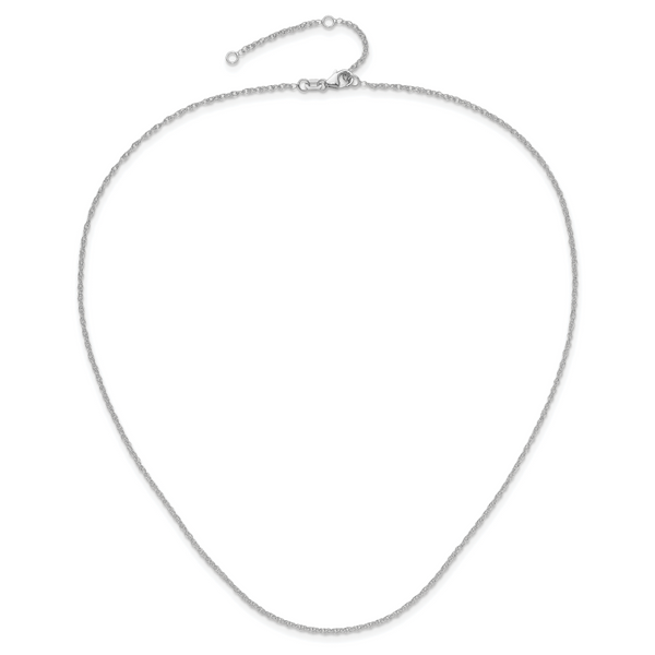 Leslie's 10k White Gold 1.2mm Flat Cable 1in+1in Adjustable Chain - Image 4