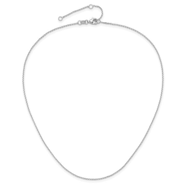 Leslie's 10k White Gold 1.05mm D/C Cable 1in+1in Adjustable Chain - Image 4