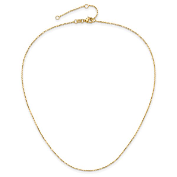 Leslie's 10k Yellow Gold 1.05mm D/C Cable 1in+1in Adjustable Chain - Image 4