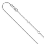 Leslie's 10k White Gold 1.1mm Round Cable 1in+1in Adjustable Chain
