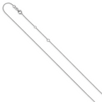 Leslie's 10k White Gold 1.1mm Round Cable 1in+1in Adjustable Chain - Image 2