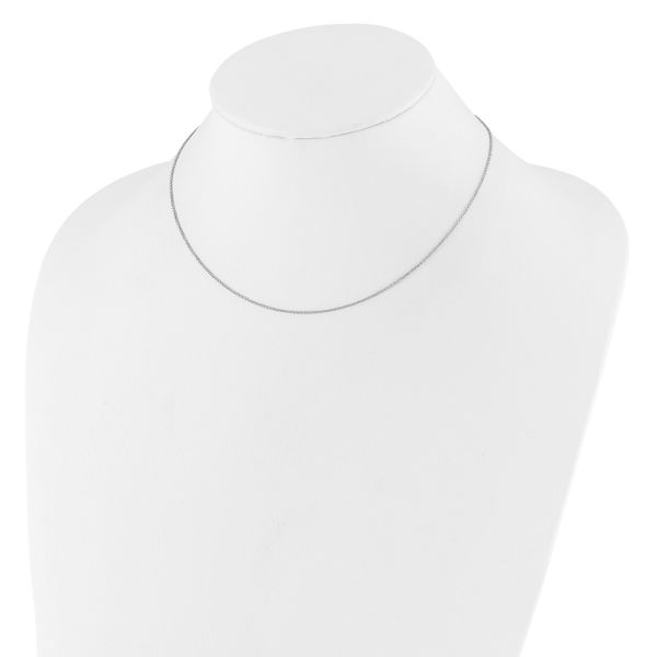 Leslie's 10k White Gold 1.1mm Round Cable 1in+1in Adjustable Chain - Image 3