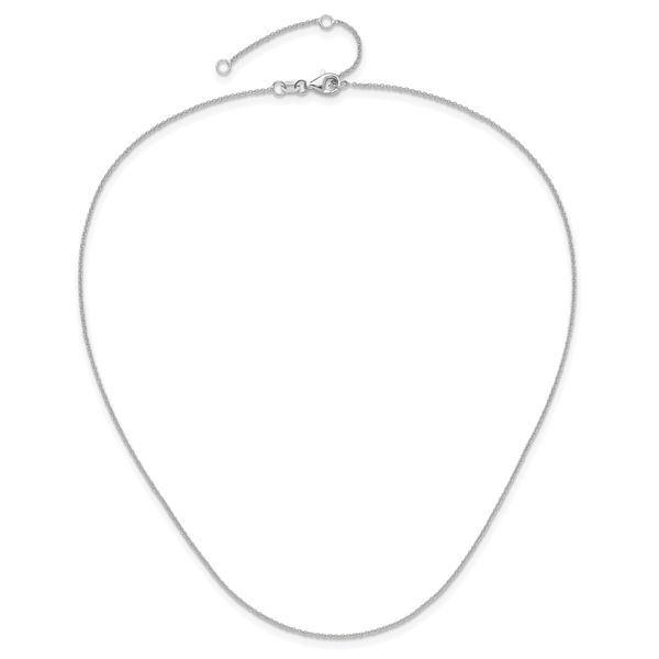 Leslie's 10k White Gold 1.1mm Round Cable 1in+1in Adjustable Chain - Image 4