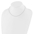 10k White Gold 1.4mm Round Cable 2in+2in Adjustable Chain - Image 3