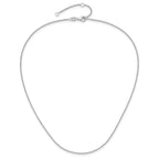10k White Gold 1.4mm Round Cable 2in+2in Adjustable Chain - Image 4