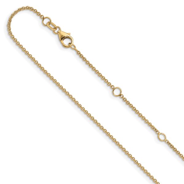 Leslie's 10k 1.4mm Round Cable 1in+1in Adjustable Chain