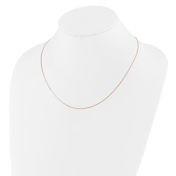 10K Rose Gold Adjustable .55mm Baby Box Chain - Image 3
