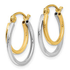 Leslie's 14K Two-tone Polished Hinged Hoop Earrings - Image 2