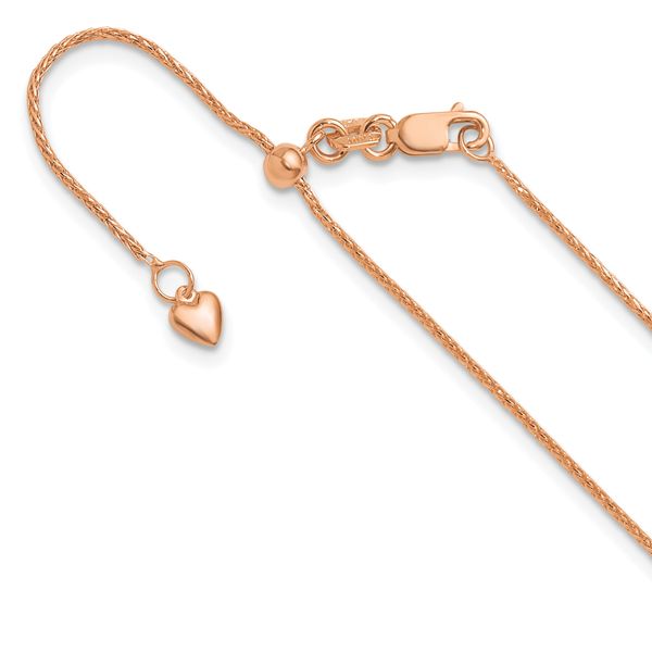 Leslie's 10k Rose Gold Adjustable 1mm Wheat Chain