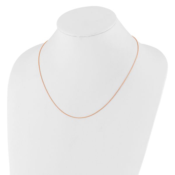 Leslie's 10k Rose Gold Adjustable 1mm Wheat Chain - Image 3