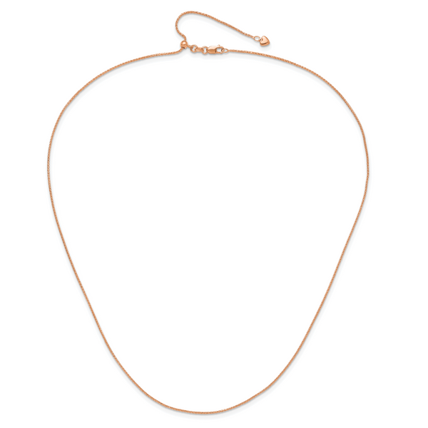 Leslie's 10k Rose Gold Adjustable 1mm Wheat Chain - Image 4