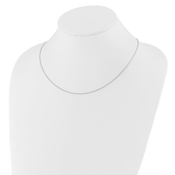 Leslie's 10k White Gold Adjustable .8mm D/C Wheat Chain - Image 3