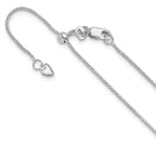 Leslie's 10k White Gold Adjustable 1mm D/C Wheat Chain