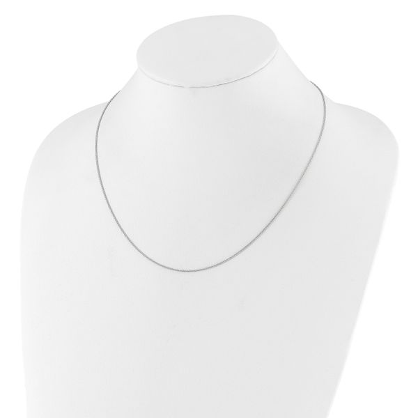 Leslie's 10k White Gold Adjustable 1mm D/C Wheat Chain - Image 3