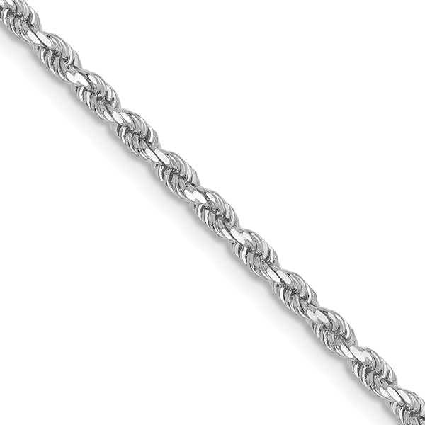 Leslie's 10k White Gold 2mm Diamond-Cut Rope Chain