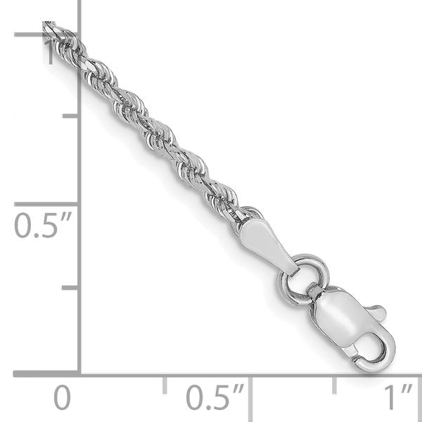 Leslie's 10k White Gold 2mm Diamond-Cut Rope Chain - Image 2