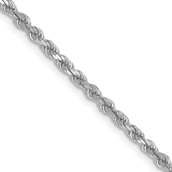 Leslie's 10k White Gold 2.25mm Diamond-Cut Rope Chain