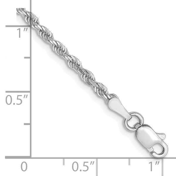 Leslie's 10k White Gold 2.5mm Diamond-Cut Rope Chain - Image 2