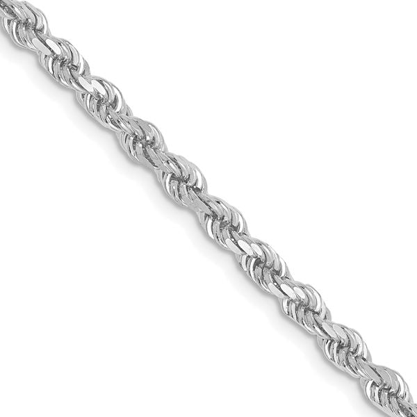 Leslie's 10k White Gold 2.75mm Diamond-Cut Rope Chain