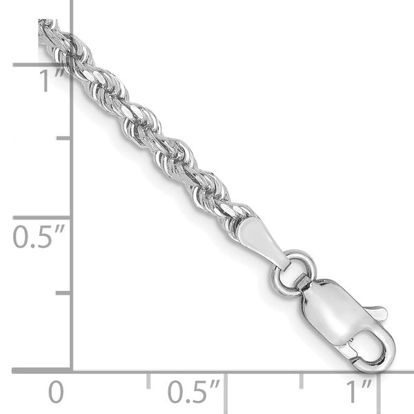 Leslie's 10k White Gold 2.75mm Diamond-Cut Rope Chain - Image 2