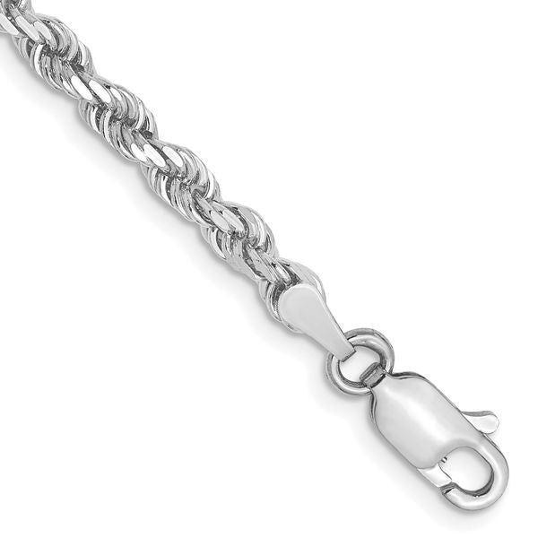 Leslie's 10k White Gold 3mm Diamond-Cut Rope Chain