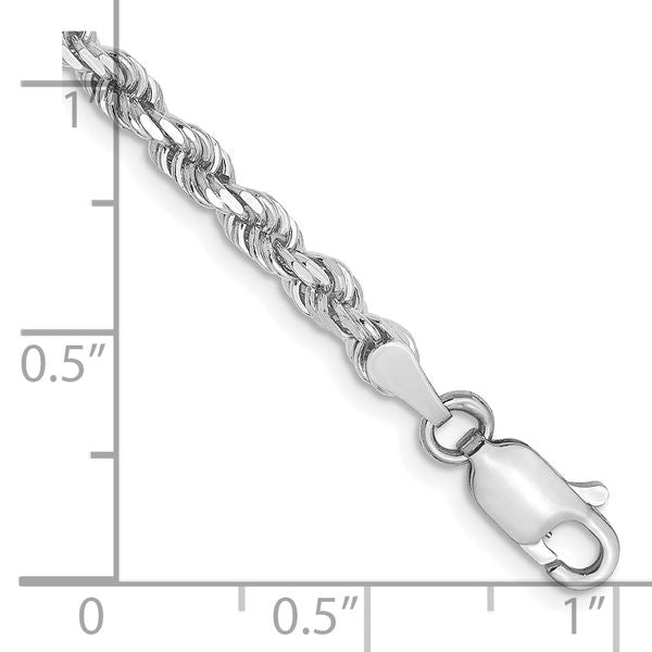 Leslie's 10k White Gold 3mm Diamond-Cut Rope Chain - Image 2