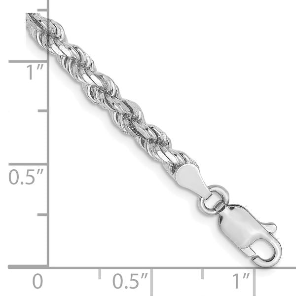 Leslie's 10k White Gold 3.5mm Diamond-Cut Rope Chain - Image 2