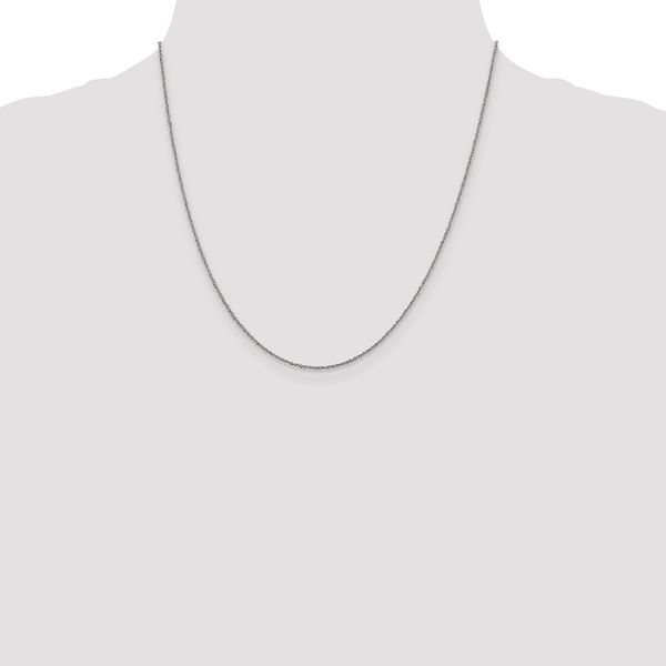 Leslie's 10k White Gold 1mm Sparkle Singapore Chain - Image 4