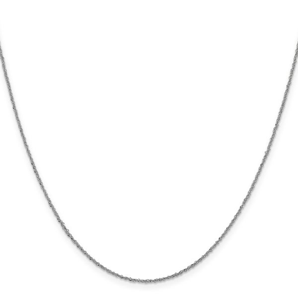 Leslie's 10k White Gold 1mm Sparkle Singapore Chain - Image 2