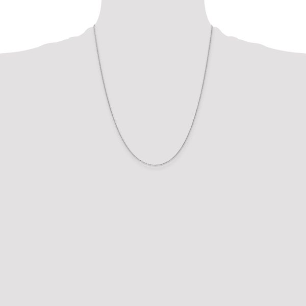 Leslie's 10k White Gold .8mm D/C Cable with Lobster Clasp Chain - Image 4